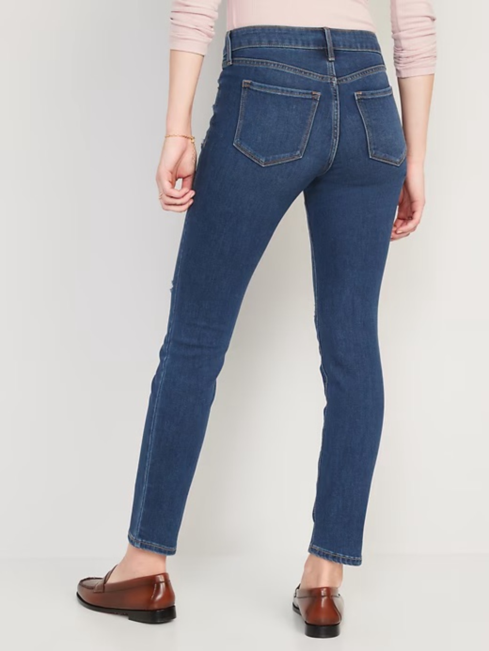 Old Navy Classic Mid-Rise Skinny Jeans in Dark Blue